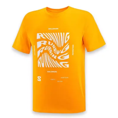 Salomon Lc2218800 Running Graphic Ss Tee M Turuncu Erkek T-Shirt - 3