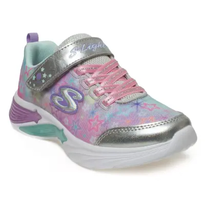 Skechers 302324 Lights Star Sparks Gümüş Kız Çocuk Spor Ayakkabı - 1