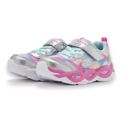 Skechers 303716-B Twisty Glow Sorbet Swirl Gümüş Kız Çocuk Spor Ayakkabı - 3