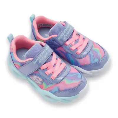 Skechers 303716-B Twisty Glow Sorbet Swirl Lila Kız Çocuk Spor Ayakkabı 