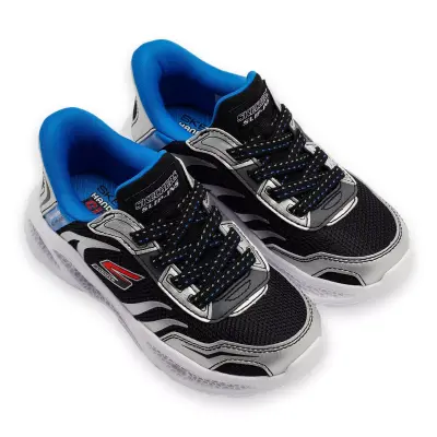 Skechers Slip Meteor-Lights Brisk-Beams Gümüş Çocuk Spor Ayakkabı - 1