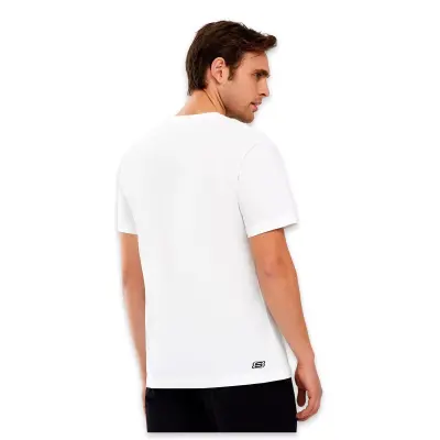 Skechers S241056 Graphic M Sleeve Beyaz Erkek T-Shirt - 2