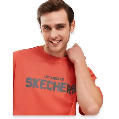 Skechers S241070 Graphic M Sleeve Kırmızı Erkek T-Shirt - 5