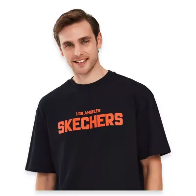 Skechers S241070 Graphic M Sleeve Siyah Erkek T-Shirt - 5