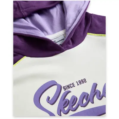 Skechers S242096 W Lw Fleece Hoodie Sweat Beyaz Kadın Sweatshirt - 4