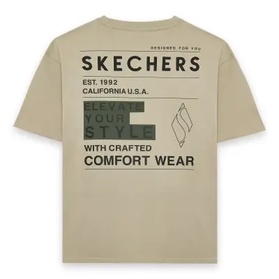 Skechers S242134 M Graphic Tee Heavy Weight Oversize Beyaz Erkek T-Shirt - 2