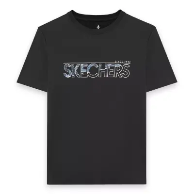 Skechers S242139 M Graphic Tee Light Weight Regular Siyah Erkek T-Shirt - 1