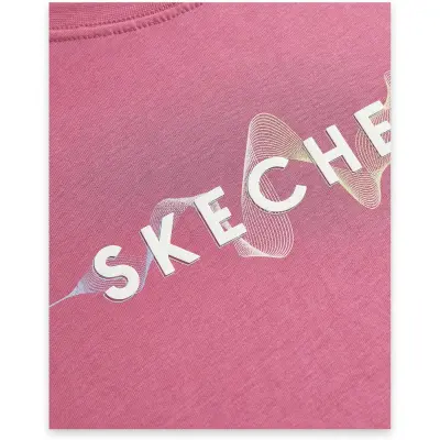 Skechers S242142 W Graphic Tee Light Weight Regular Pembe Kadın T-Shirt - 4