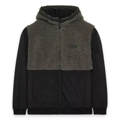 Skechers S242252 M Outdoor Fleece Reversible Full Zip Sherpa Antrasit Erkek Mont - 1