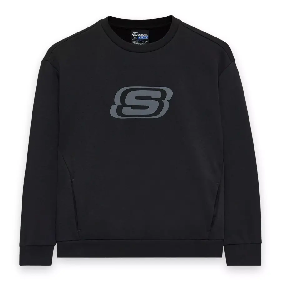 Skechers Sk232065 B Essential Crew Neck Sweat Siyah Erkek Cocuk Sweatshirt