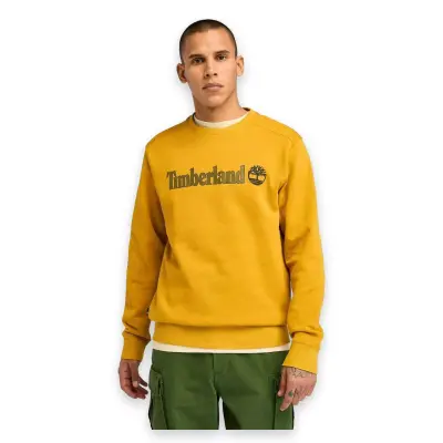 Timberland Tb0A5Ujy Linear Logo Crew Neck Sweat Sarı Erkek Sweatshirt - 1