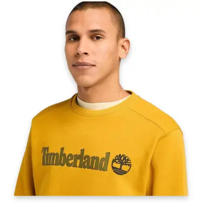 Timberland Tb0A5Ujy Linear Logo Crew Neck Sweat Sarı Erkek Sweatshirt - 3