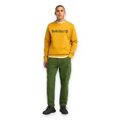 Timberland Tb0A5Ujy Linear Logo Crew Neck Sweat Sarı Erkek Sweatshirt - 4