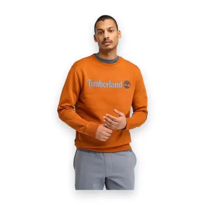 Timberland Tb0A5Ujy Linear Logo Crew Neck Sweat Turuncu Erkek Sweatshirt 