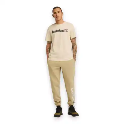 Timberland Tb0A5Upq Linear Logo Sleeve Krem Erkek T-Shirt - 4