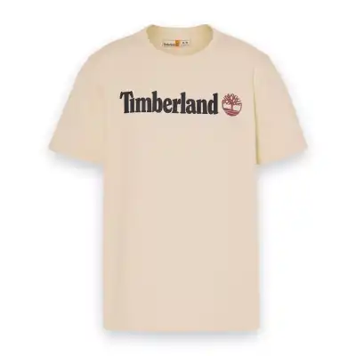 Timberland Tb0A5Upq Linear Logo Sleeve Krem Erkek T-Shirt - 5