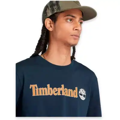 Timberland Tb0A5Upq Linear Logo Sleeve Lacivert Erkek T-Shirt - 3