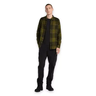 Timberland Tb0A6V4X Midweight Flannel Check Gömlek Haki Erkek Gömlek - 4