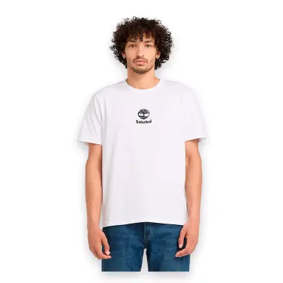 Timberland Tb0A6Wwt Print Stack Logo Sleeve Tee Beyaz Erkek T-Shirt - 1