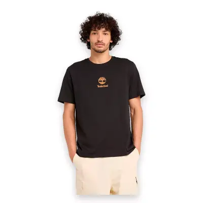 Timberland Tb0A6Wwt Print Stack Logo Sleeve Tee Siyah Erkek T-Shirt 