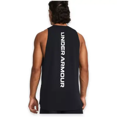 Under Armour 1361901 Ua Baseline Cotton Tank Siyah-Beyaz Erkek Atlet - 2