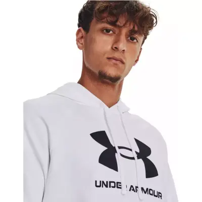 Under Armour 1379758 Ua Rival Fleece Beyaz Erkek Sweatshirt - 3