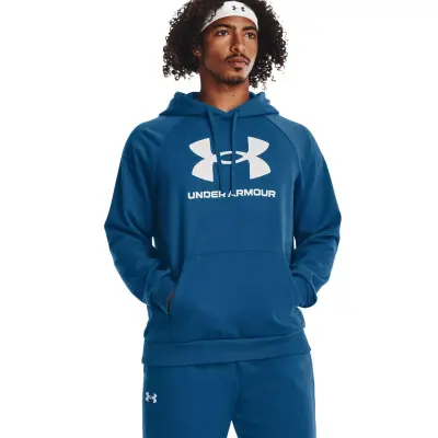 Under Armour 1379758 Ua Rival Fleece Logo Mavi Erkek Sweatshirt - 1