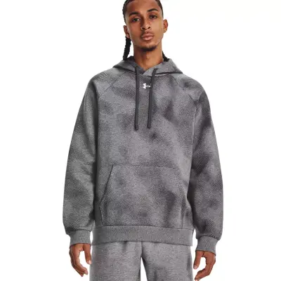 Under Armour 1379759 Ua Rival Fleece Printed Gri Erkek Sweatshirt - 1