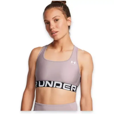 Under Armour 1383544 Ua Hg Mid Branded Gri Kadın Bra & Sporcu Sütyeni 