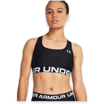 Under Armour 1383544 Ua Hg Mid Branded Siyah Kadın Bra & Sporcu Sütyeni 