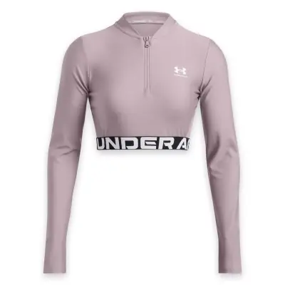 Under Armour 1388692 Heatgear Rib 1/4 Zip Ls Gri Kadın T-Shirt - 3