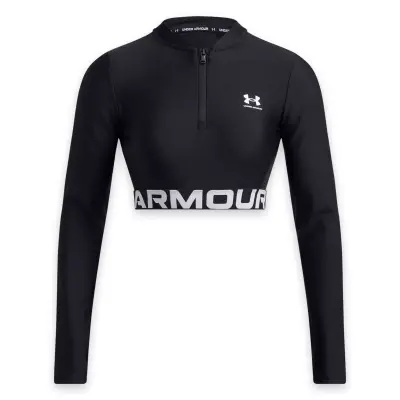 Under Armour 1388692 Heatgear Rib 1/4 Zip Ls Siyah Kadın T-Shirt - 3