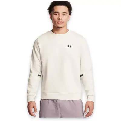 Under Armour 1389351 Ua Unstoppable Flc Crew Eu Sweat Beyaz Erkek Sweatshirt - 1